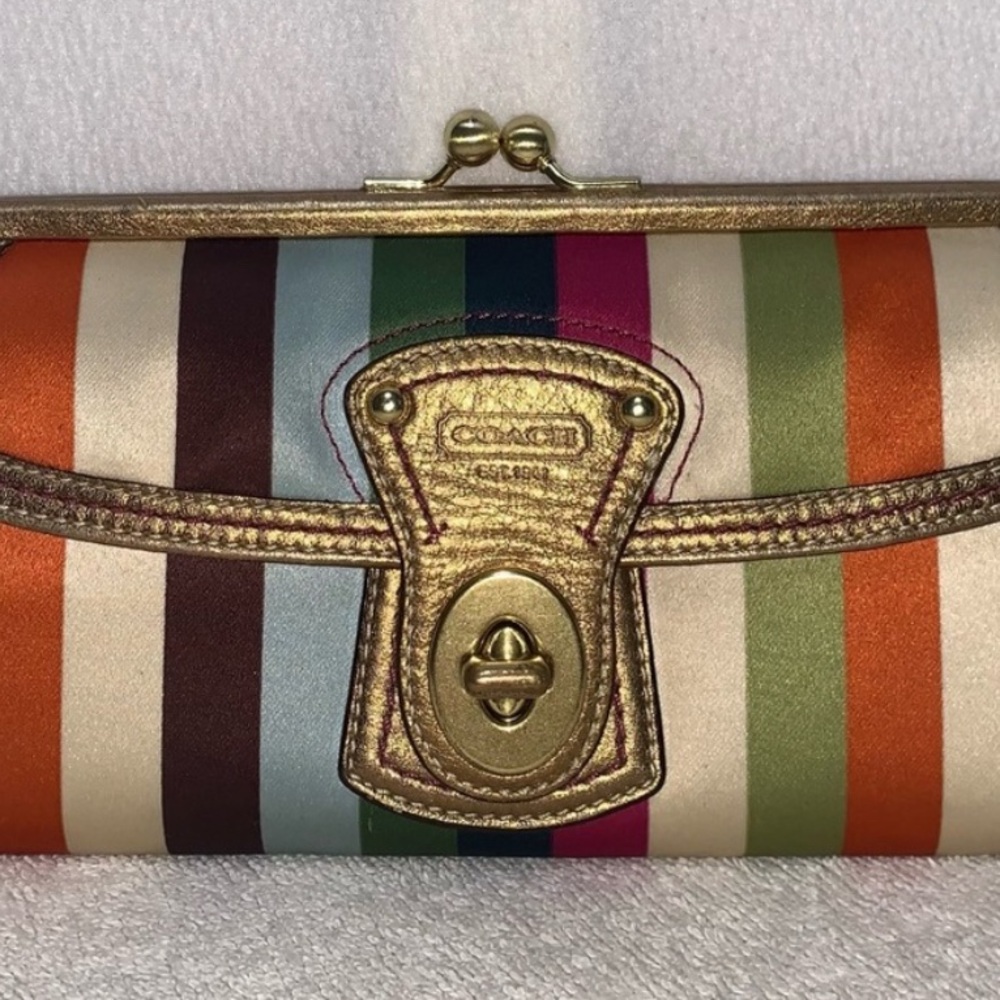 Rare Coach 65th Anniv Legacy Stripe Slim Envelope …